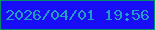 文字の大きさ：5、枠の色：018e69、背景の色：190cf6、文字の色：219ec7 無料ブログパーツのブログ時計