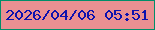 文字の大きさ：3、枠の色：018e69、背景の色：ea9092、文字の色：0d11ae 無料ブログパーツのブログ時計
