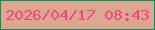 文字の大きさ：4、枠の色：01915e、背景の色：dca691、文字の色：f0477e 無料ブログパーツのブログ時計