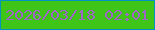 文字の大きさ：3、枠の色：0193c1、背景の色：3ec518、文字の色：9e65c7 無料ブログパーツのブログ時計