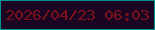 文字の大きさ：2、枠の色：019493、背景の色：1a0523、文字の色：7c111a 無料ブログパーツのブログ時計