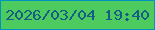 文字の大きさ：3、枠の色：0194c0、背景の色：4ecb5e、文字の色：165d83 無料ブログパーツのブログ時計