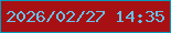 文字の大きさ：4、枠の色：019dbf、背景の色：a81114、文字の色：64c3ea 無料ブログパーツのブログ時計