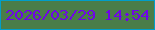 文字の大きさ：2、枠の色：019eca、背景の色：4a7d49、文字の色：6f04e9 無料ブログパーツのブログ時計