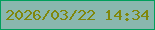 文字の大きさ：1、枠の色：019f5c、背景の色：8ab7ae、文字の色：80870c 無料ブログパーツのブログ時計