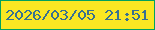 文字の大きさ：1、枠の色：01a15f、背景の色：fae723、文字の色：387190 無料ブログパーツのブログ時計