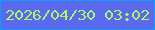 文字の大きさ：5、枠の色：01a3fc、背景の色：5c69ee、文字の色：a2fa68 無料ブログパーツのブログ時計