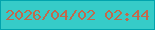 文字の大きさ：2、枠の色：01a4ad、背景の色：36ccc8、文字の色：c1694c 無料ブログパーツのブログ時計