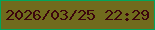 文字の大きさ：2、枠の色：01a55c、背景の色：706b1d、文字の色：3c050d 無料ブログパーツのブログ時計