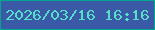 文字の大きさ：2、枠の色：01a78c、背景の色：3a5aa8、文字の色：55dfc9 無料ブログパーツのブログ時計