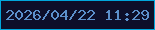 文字の大きさ：2、枠の色：01a7dc、背景の色：0d0f2a、文字の色：5c90cc 無料ブログパーツのブログ時計