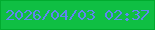 文字の大きさ：3、枠の色：01ab2f、背景の色：0fbf43、文字の色：5f85ef 無料ブログパーツのブログ時計