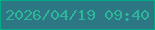 文字の大きさ：2、枠の色：01ab85、背景の色：2d7784、文字の色：2eb69b 無料ブログパーツのブログ時計