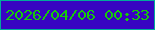 文字の大きさ：4、枠の色：01ab9b、背景の色：3804c2、文字の色：16cb09 無料ブログパーツのブログ時計