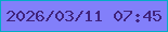 文字の大きさ：3、枠の色：01acc5、背景の色：827ffa、文字の色：40247d 無料ブログパーツのブログ時計