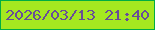文字の大きさ：3、枠の色：01ad43、背景の色：a5e820、文字の色：684d98 無料ブログパーツのブログ時計