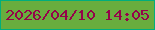 文字の大きさ：1、枠の色：01ae7c、背景の色：69ad3e、文字の色：95034a 無料ブログパーツのブログ時計