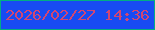文字の大きさ：1、枠の色：01ae84、背景の色：184bf3、文字の色：d24673 無料ブログパーツのブログ時計