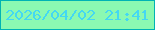 文字の大きさ：5、枠の色：01b3b4、背景の色：8bf9b2、文字の色：44d8f2 無料ブログパーツのブログ時計
