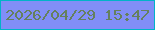 文字の大きさ：1、枠の色：01b3c8、背景の色：818ef7、文字の色：65805d 無料ブログパーツのブログ時計