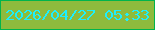 文字の大きさ：2、枠の色：01b44c、背景の色：8ebb3d、文字の色：1deffd 無料ブログパーツのブログ時計