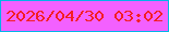 文字の大きさ：1、枠の色：01b4e7、背景の色：f360ff、文字の色：f41e24 無料ブログパーツのブログ時計
