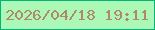 文字の大きさ：3、枠の色：01b677、背景の色：acf8b6、文字の色：b08768 無料ブログパーツのブログ時計