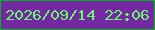 文字の大きさ：2、枠の色：01b718、背景の色：7428a1、文字の色：67f86b 無料ブログパーツのブログ時計