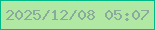 文字の大きさ：4、枠の色：01b888、背景の色：b0e8a4、文字の色：8ba99c 無料ブログパーツのブログ時計