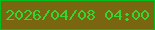 文字の大きさ：4、枠の色：01bf1f、背景の色：7a6610、文字の色：38d433 無料ブログパーツのブログ時計