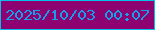 文字の大きさ：3、枠の色：01bfe8、背景の色：8d0270、文字の色：159fea 無料ブログパーツのブログ時計