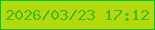 文字の大きさ：2、枠の色：01c50f、背景の色：b4d90d、文字の色：3bbe11 無料ブログパーツのブログ時計