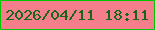 文字の大きさ：5、枠の色：01c703、背景の色：f47e8b、文字の色：166717 無料ブログパーツのブログ時計