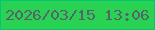 文字の大きさ：2、枠の色：01c775、背景の色：29d253、文字の色：546468 無料ブログパーツのブログ時計