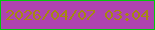 文字の大きさ：4、枠の色：01c80c、背景の色：ae44af、文字の色：a68812 無料ブログパーツのブログ時計