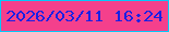 文字の大きさ：2、枠の色：01c9fa、背景の色：f4408c、文字の色：1a20e4 無料ブログパーツのブログ時計
