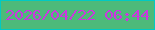 文字の大きさ：5、枠の色：01cac3、背景の色：4dba7a、文字の色：cb38de 無料ブログパーツのブログ時計