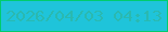 文字の大きさ：2、枠の色：01cc6d、背景の色：1fc4da、文字の色：2ab9b0 無料ブログパーツのブログ時計
