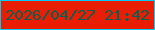 文字の大きさ：1、枠の色：01ccf7、背景の色：e81d02、文字の色：0d5e4c 無料ブログパーツのブログ時計
