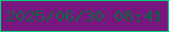 文字の大きさ：3、枠の色：01d07a、背景の色：781680、文字の色：09653d 無料ブログパーツのブログ時計