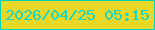 文字の大きさ：5、枠の色：01d3b9、背景の色：e8d929、文字の色：14d7c5 無料ブログパーツのブログ時計