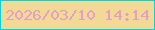 文字の大きさ：2、枠の色：01d5dd、背景の色：f2d995、文字の色：e39fc4 無料ブログパーツのブログ時計