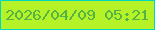 文字の大きさ：4、枠の色：01d7bf、背景の色：b6f228、文字の色：53b445 無料ブログパーツのブログ時計