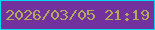 文字の大きさ：4、枠の色：01daf7、背景の色：72319c、文字の色：b0ac5b 無料ブログパーツのブログ時計
