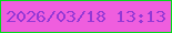 文字の大きさ：5、枠の色：01db1a、背景の色：ef5ede、文字の色：9538d5 無料ブログパーツのブログ時計