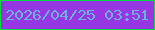 文字の大きさ：3、枠の色：01db3b、背景の色：9736e3、文字の色：6ab3dd 無料ブログパーツのブログ時計