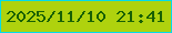 文字の大きさ：4、枠の色：01dce9、背景の色：afd20e、文字の色：186004 無料ブログパーツのブログ時計