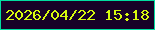 文字の大きさ：5、枠の色：01dda0、背景の色：170228、文字の色：d8fb0e 無料ブログパーツのブログ時計