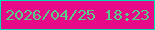 文字の大きさ：2、枠の色：01deb2、背景の色：e60988、文字の色：56cd88 無料ブログパーツのブログ時計