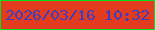 文字の大きさ：2、枠の色：01e01b、背景の色：e33b20、文字の色：3e3dbd 無料ブログパーツのブログ時計